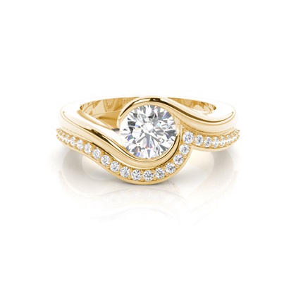 Yellow Gold Bridal Set Diamond Engagement Rings