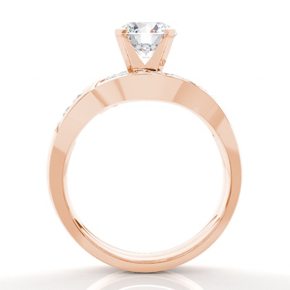 Rose Gold Bridal Set Diamond Engagement Rings