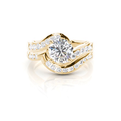 Yellow Gold Bridal Set Diamond Engagement Rings