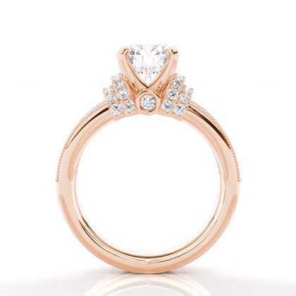 Rose Gold Bridal Engagement and Wedding Bands Ring Sets