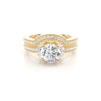 Yellow Gold Bridal Set Diamond Engagement Rings