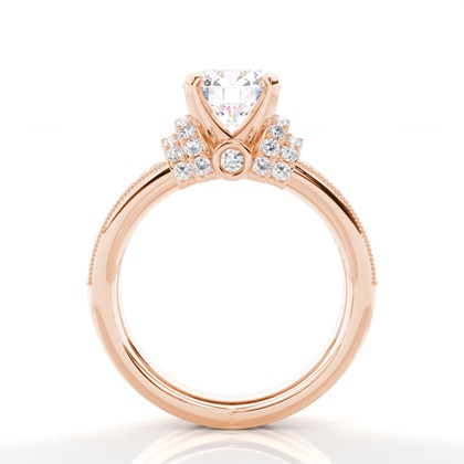 Rose Gold Bridal Set Diamond Engagement Rings