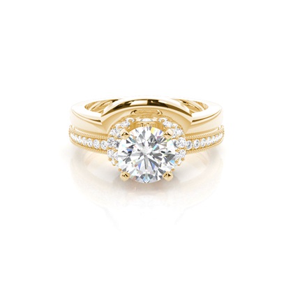 Yellow Gold Bridal Set Diamond Engagement Rings