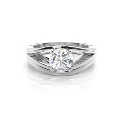 4 Prong Setting Plain Engagement Ring With Matching Band