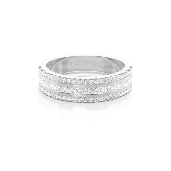 Channel Pave Setting Half Eternity Diamond Ring