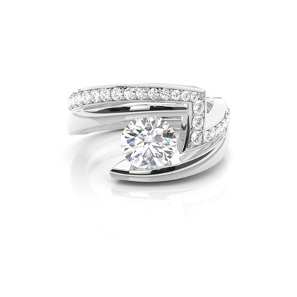 White Gold Bridal Set Diamond Engagement Ring