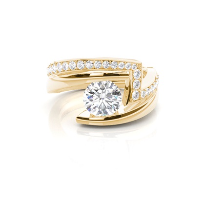 Yellow Gold Bridal Set Diamond Engagement Rings