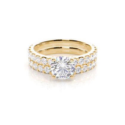 Yellow Gold Bridal Set Diamond Engagement Rings