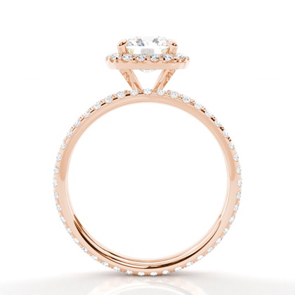 Cushion Rose Gold Bridal Set Engagement Rings