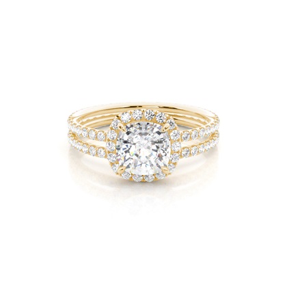 Cushion Bridal Diamond Engagement and Wedding Ring Sets
