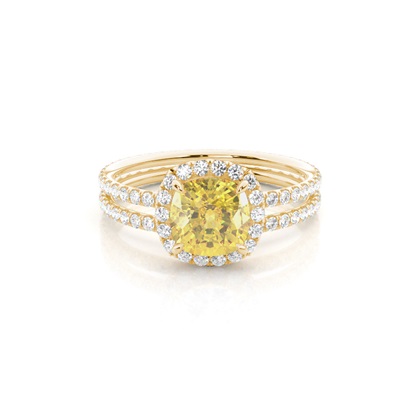 Yellow Gold Bridal Set Diamond Engagement Rings