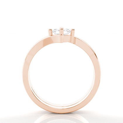 Princess Rose Gold Bridal Set Engagement Rings