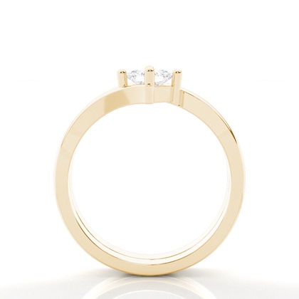 Princess Yellow Gold Bridal Engagement and Wedding Bands Ring Sets