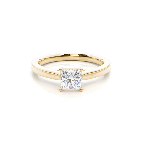 4 Prong Setting Princess Diamond Plain Engagement Ring