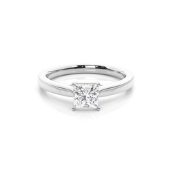 4 Prong Setting Princess Diamond Plain Engagement Ring