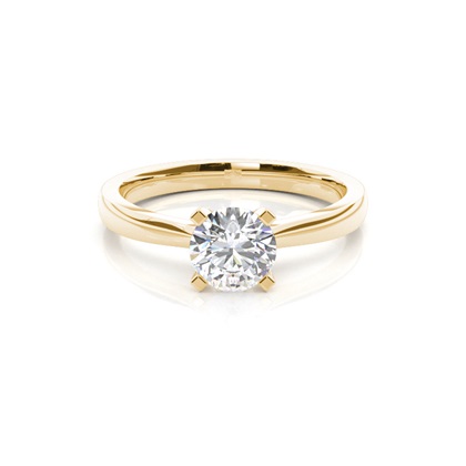 Yellow Gold Solitaire Diamond Rings 