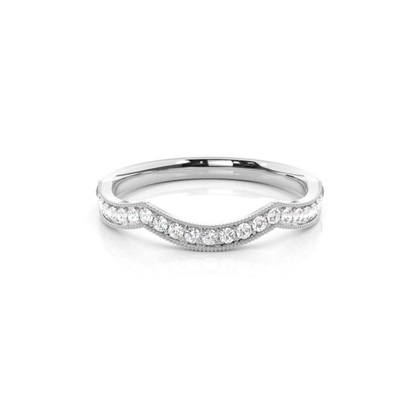 Round Diamond Womens Shaped Wedding Rings