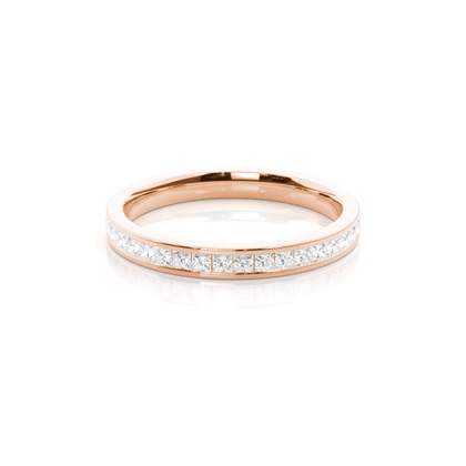 Princess Rose Gold Diamond Anniversary Rings