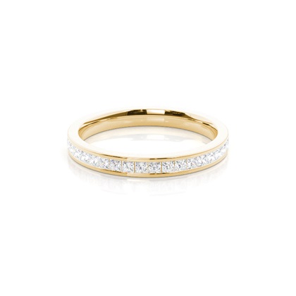 Princess Yellow Gold Eternity Diamond Rings