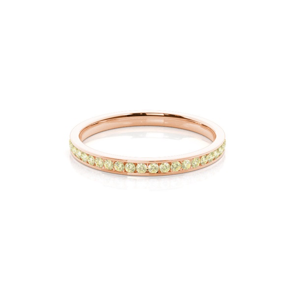 Channel Yellow Diamond Half Eternity   Band