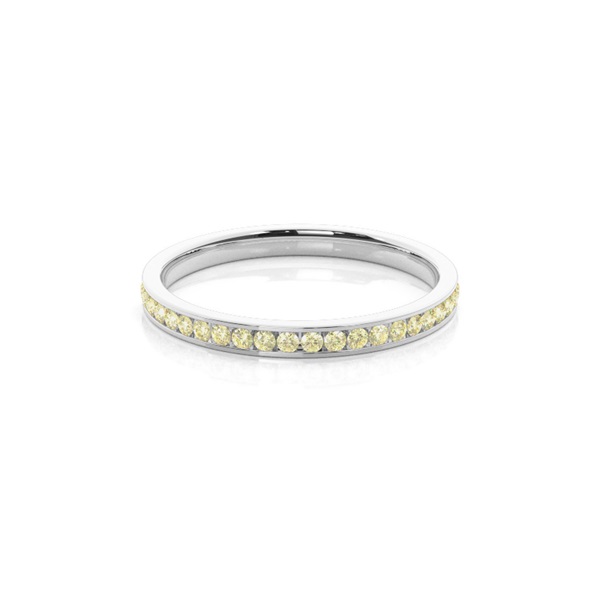 Channel Yellow Diamond Half Eternity   Band