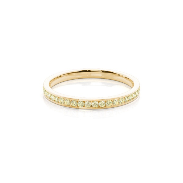 Channel Yellow Diamond Half Eternity   Band