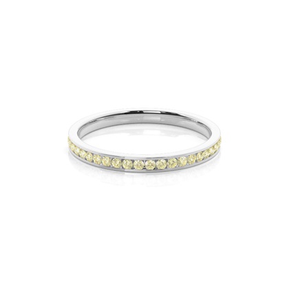 Channel Yellow Diamond Half Eternity   Band