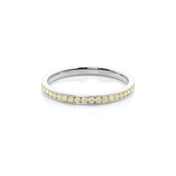 Channel Yellow Diamond Half Eternity   Band