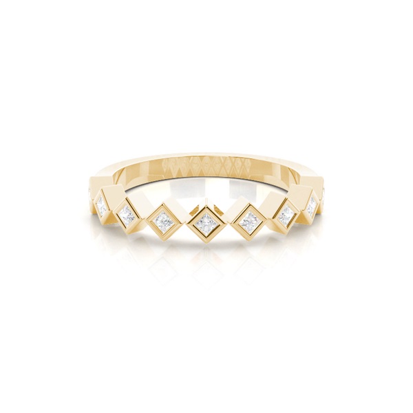 Full Bezel Setting Half Eternity Diamond Ring