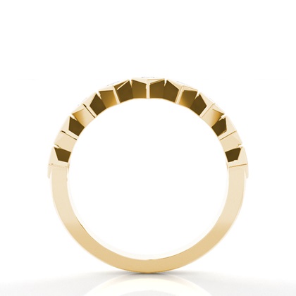 Princess Yellow Gold Eternity Diamond Rings