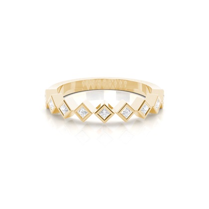 Princess Yellow Gold Eternity Diamond Rings