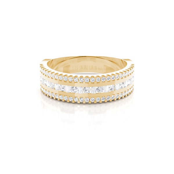 Channel & 4 Prong Setting Half Eternity Diamond Ring