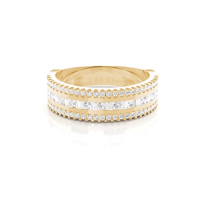 Mixed Shapes Yellow Gold Anniversary Diamond Rings