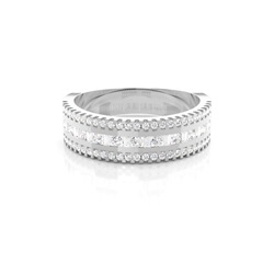 Channel & 4 Prong Setting Half Eternity Diamond Ring
