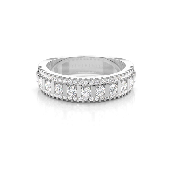 4 Prong & Bar Setting Half Eternity Diamond Ring