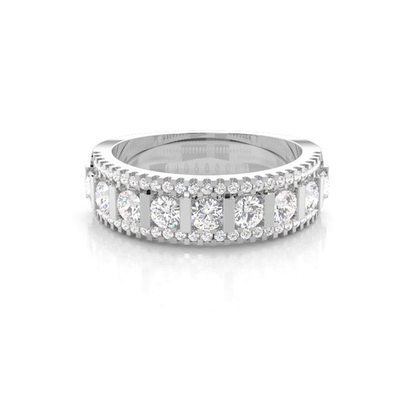 4 Prong & Bar Setting Half Eternity Diamond Ring