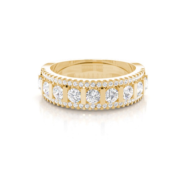 4 Prong & Bar Setting Half Eternity Diamond Ring