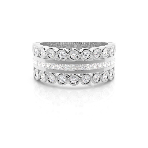 Full Bezel & Channel Setting Half Eternity Diamond Ring