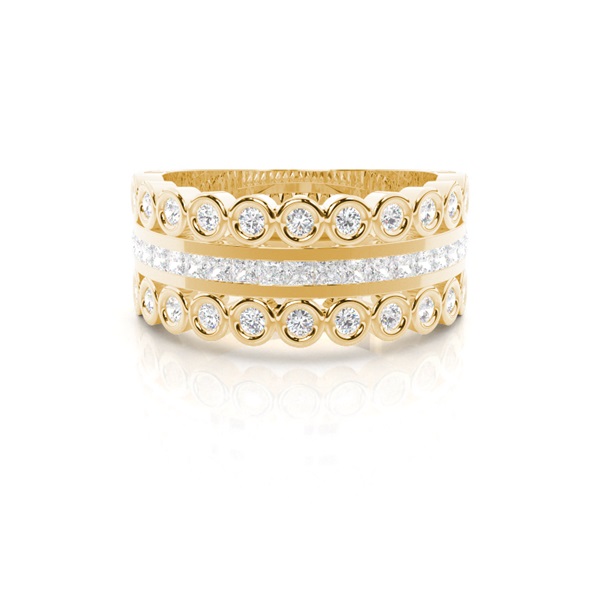 Full Bezel & Channel Setting Half Eternity Diamond Ring