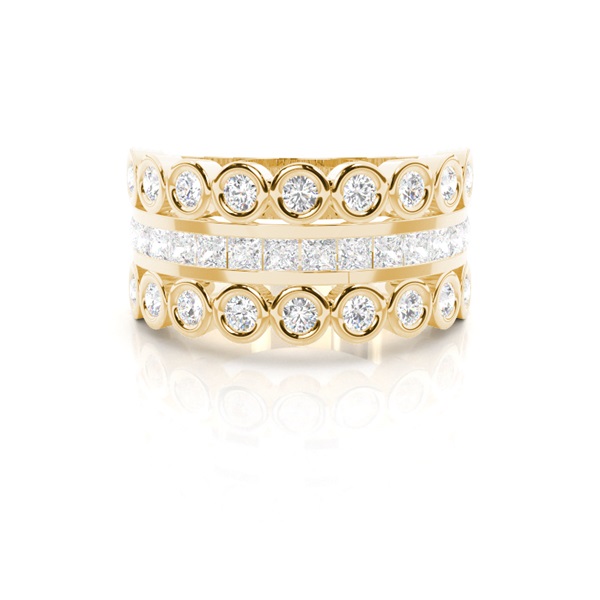 Full Bezel & Channel Setting Half Eternity Diamond Ring