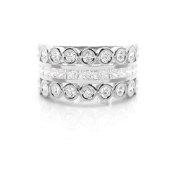 Full Bezel & Channel Setting Half Eternity Diamond Ring