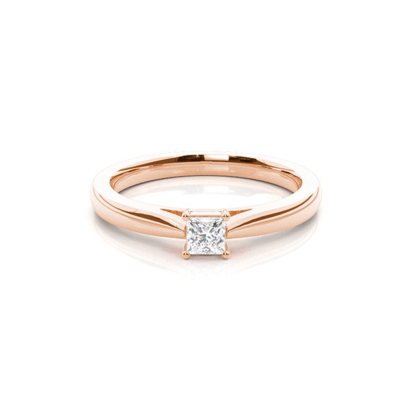 4 Prong Setting Princess Diamond Plain Engagement Ring