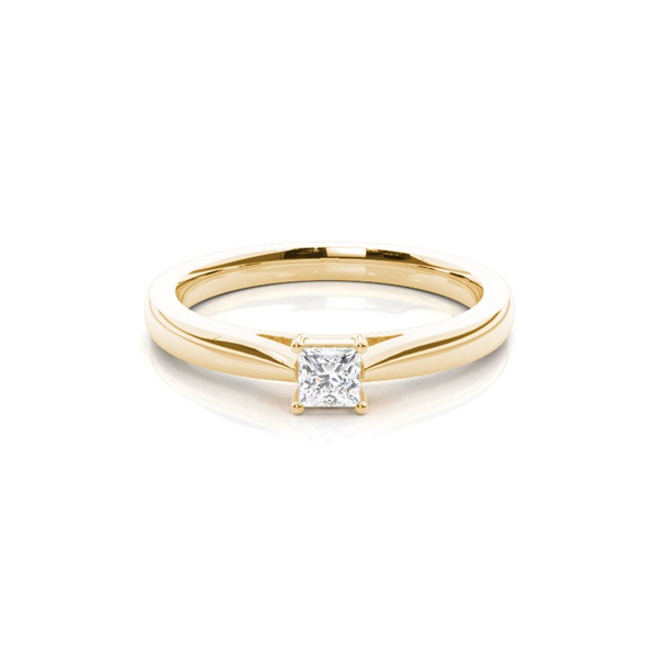 4 Prong Setting Princess Diamond Plain Engagement Ring