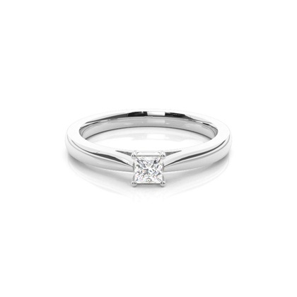 4 Prong Setting Princess Diamond Plain Engagement Ring