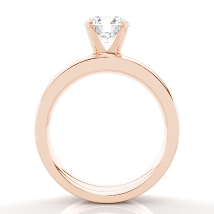 Rose Gold Bridal Engagement and Wedding Bands Ring Sets