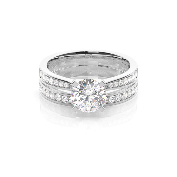White Gold Bridal Set Diamond Engagement Ring