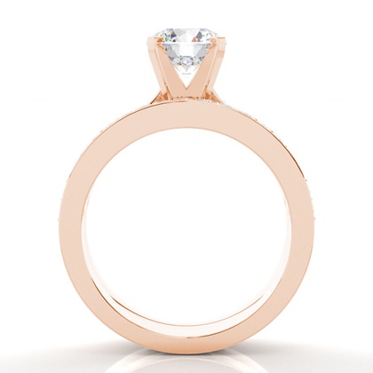 Rose Gold Bridal Set Diamond Engagement Rings