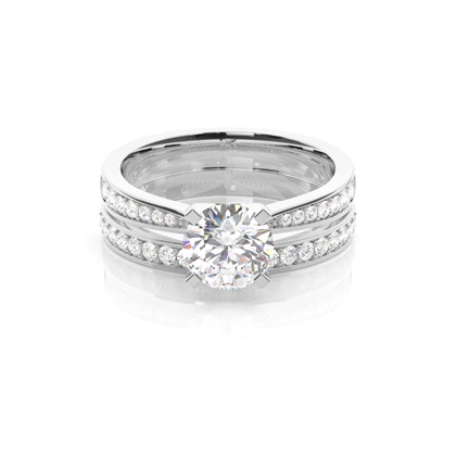 White Gold Bridal Set Diamond Engagement Ring