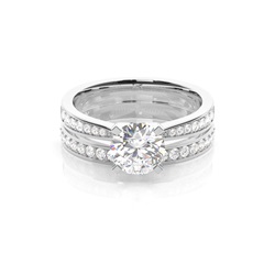 White Gold Bridal Set Diamond Engagement Ring