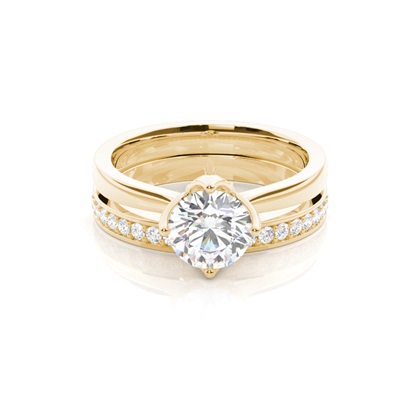 Yellow Gold Bridal Set Diamond Engagement Rings